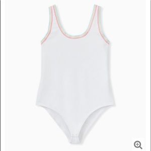 TORRID WHITE & RAINBOW RINGER FOXY BODYSUIT
